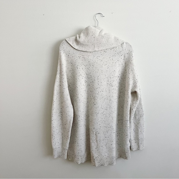 LOFT Cream Speckled Cowl Neck Sweater - Picture 2 of 5